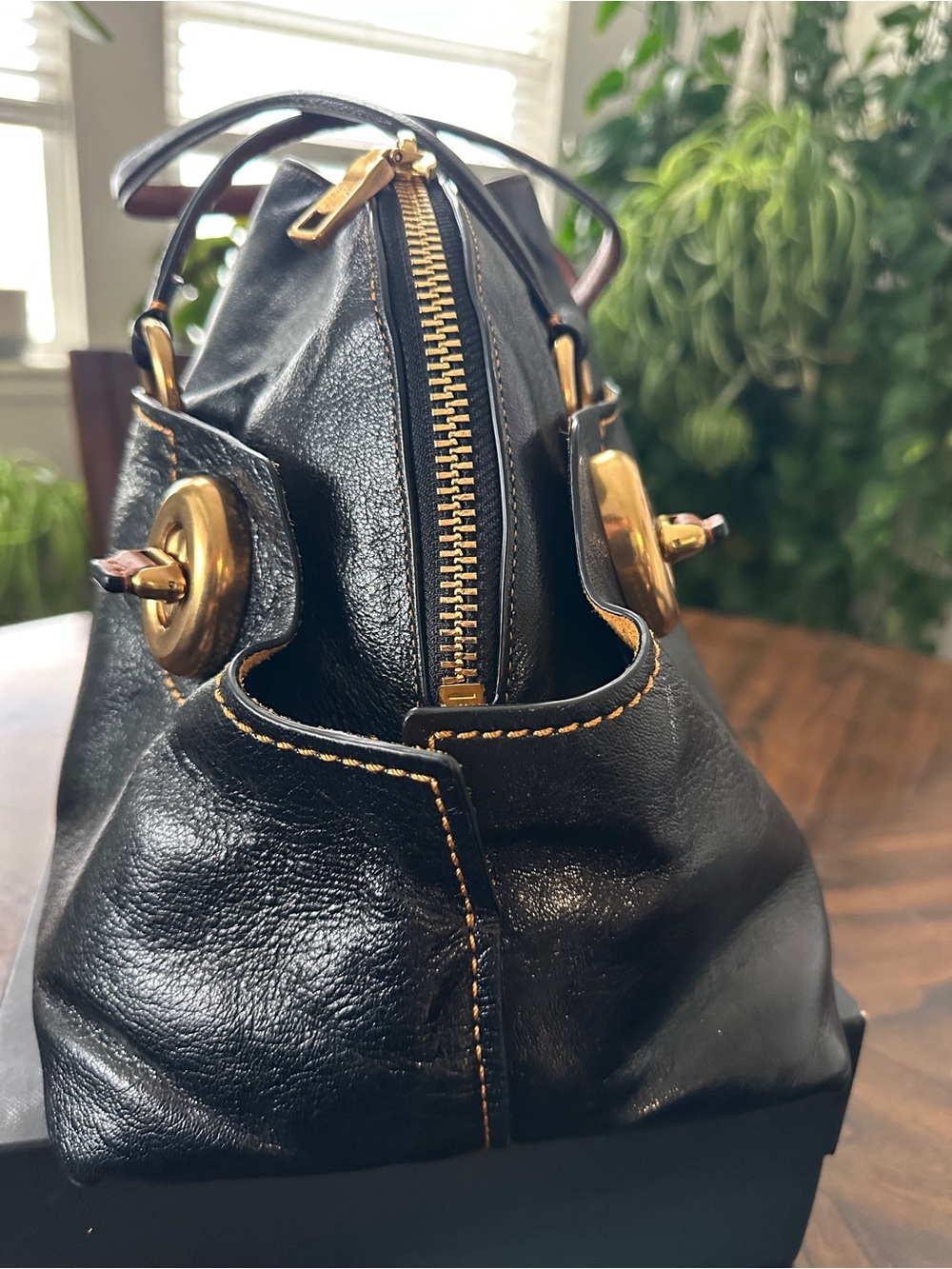 Coach Large Black 1941 Outlaw Satchel with gold tone hardware - Picture 7 of 16